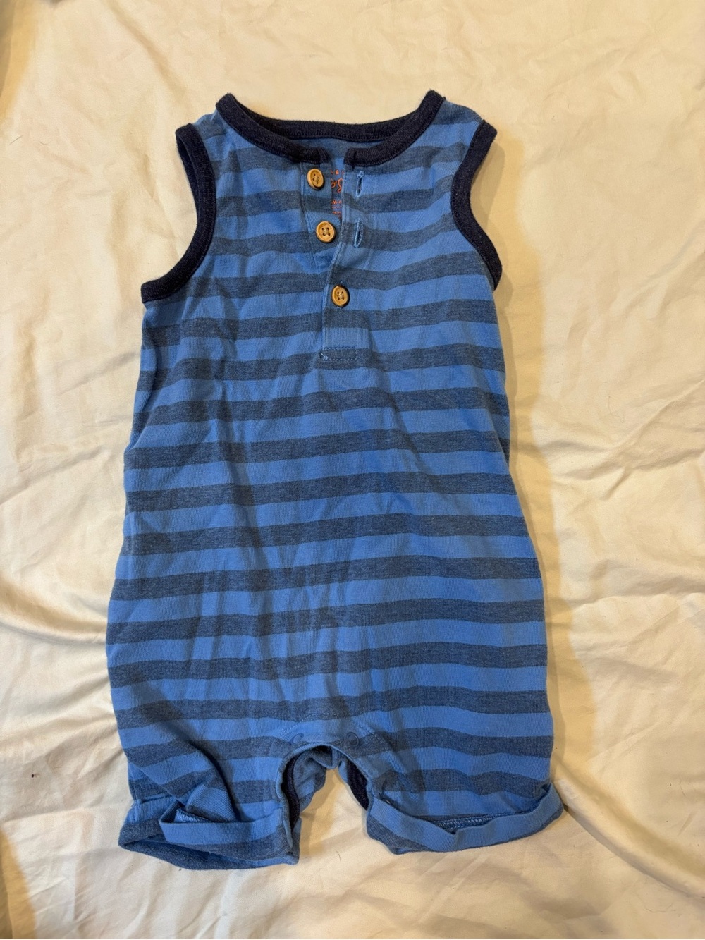 Cat & Jack Blue Striped Sleeveless Romper